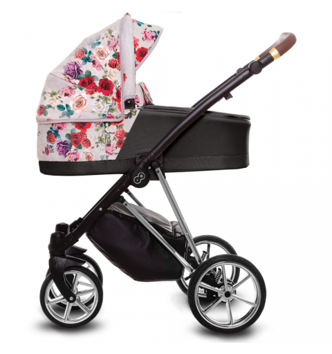 Babyactive Musse - wózek wielofunkcyjny, zestaw 2w1 z opcją 3w1 i 4w1 | Light Dark Rose - Silver